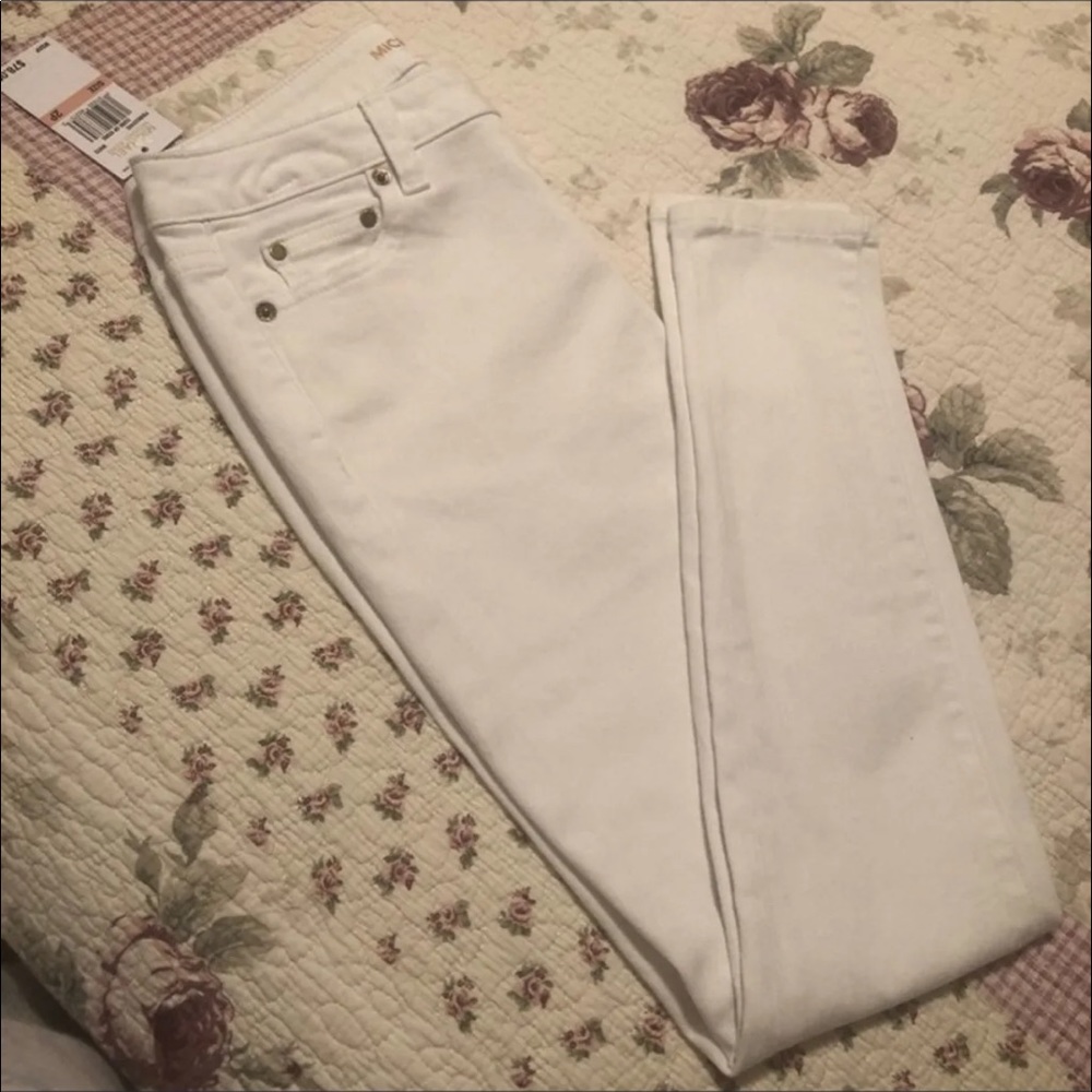 Micheal Kors Selma Skinny White Jeans